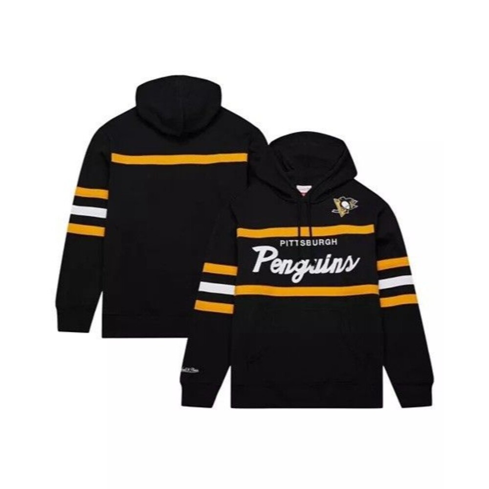 Mitchell & Ness Black Pittsburgh Penguins Head Coach Hoodie Men's Small New